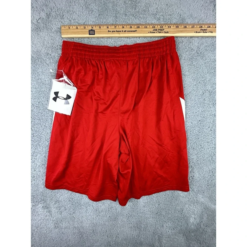 Under Armour Wisconsin Badgers Stock Fury Basketball Shorts Men's L Red UKS523M - Picture 8 of 10